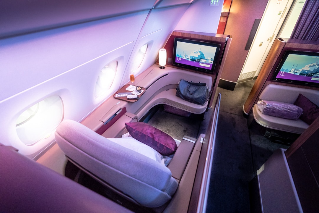 Qatar Airways First Class - A380 Doha to Perth 1
