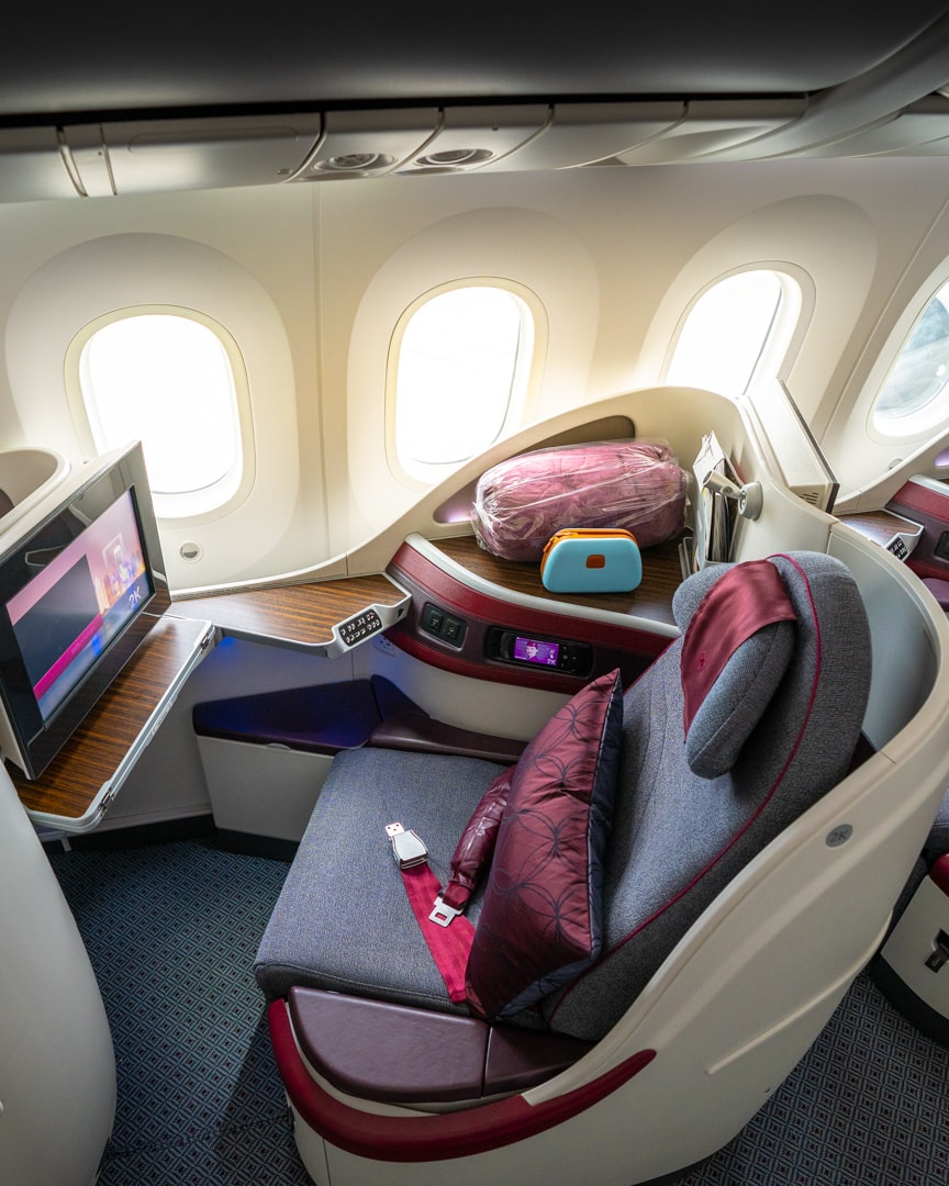 Qatar Airways B787 Business Class Review - Nice to Doha 7