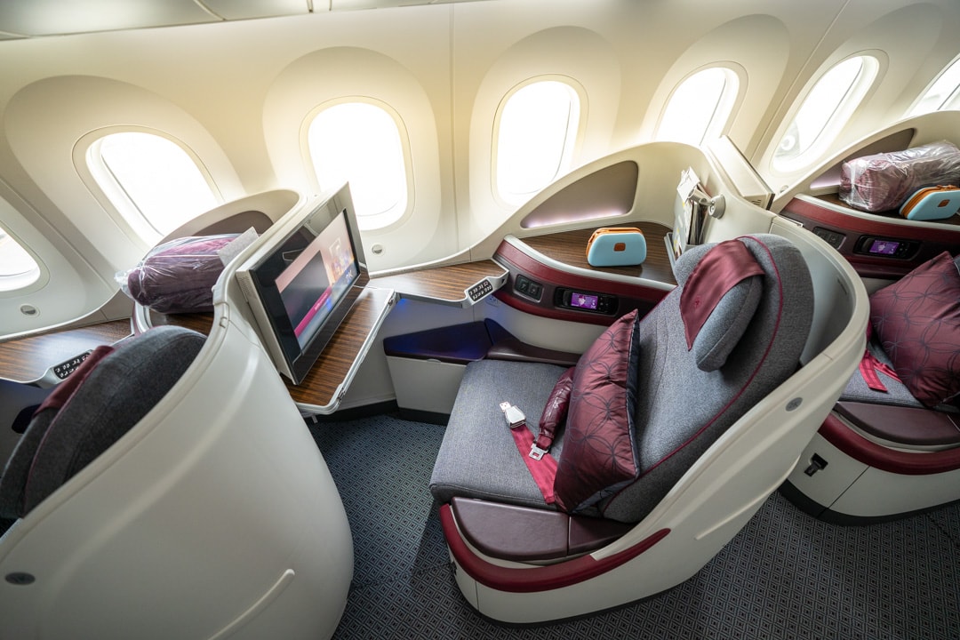 Qatar Airways B787 Business Class Review - Nice to Doha 1