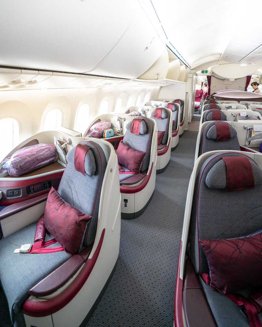 Qatar Airways B787 Business Class Review - Nice to Doha 11