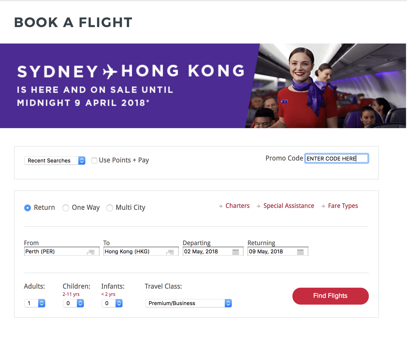 Virgin Australia The Business To Hong Kong Return For Only $ 1748.34 7